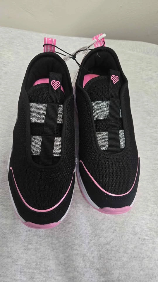 Justice Sport Kids Black Pink Slip On Shoes Size 3 - photo 2