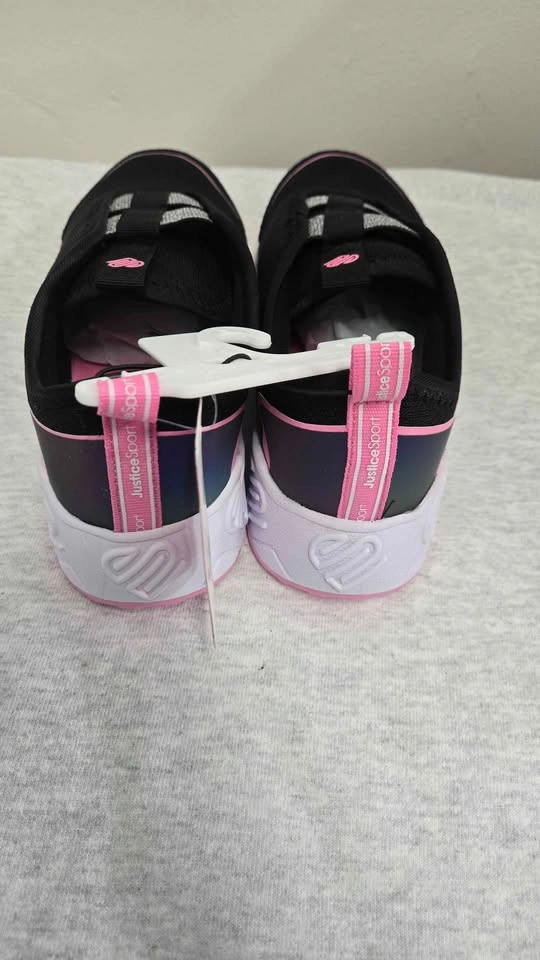 Justice Sport Kids Black Pink Slip On Shoes Size 3 - photo 3