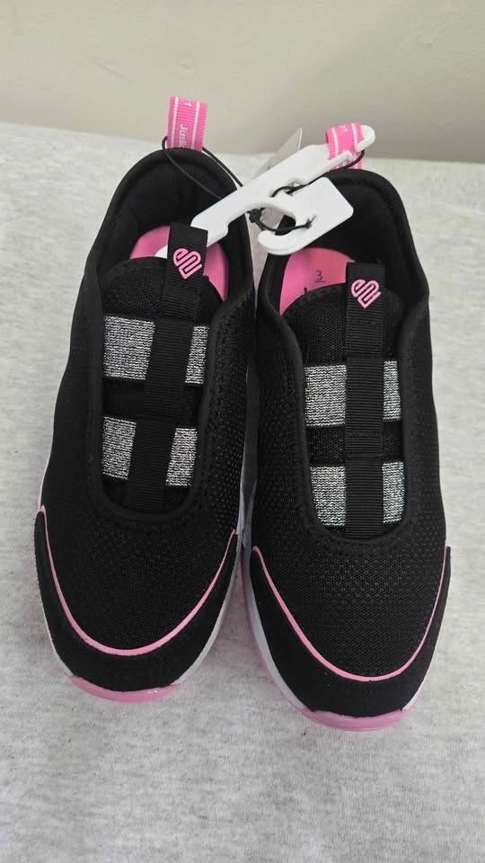 Justice Sport Kids Black Pink Slip On Shoes Size 3 - photo 4