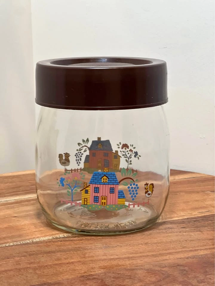 Vintage Carlton Glass Country House Jar with Lid – 3/4 L (USA)