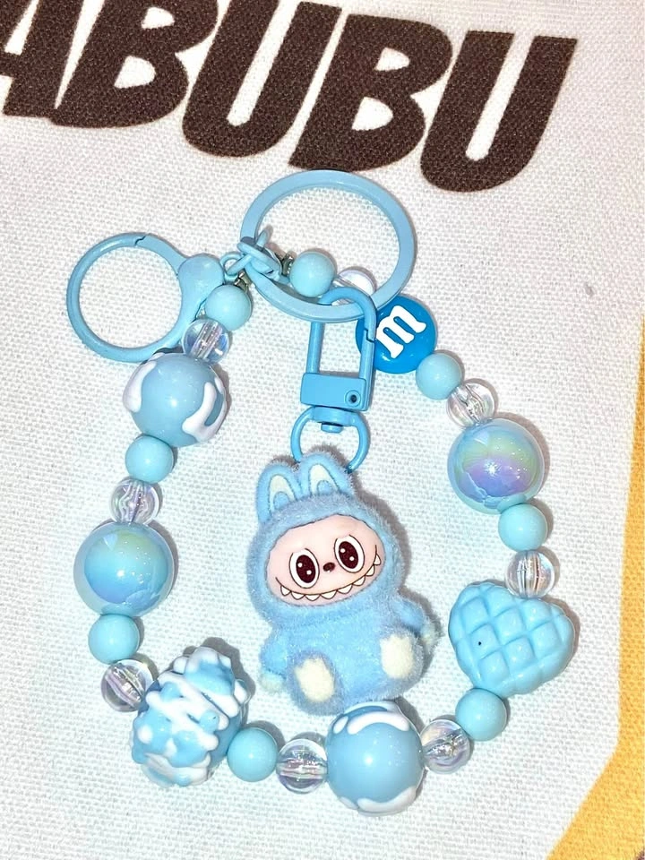 Cute Labubu Keychain - blue