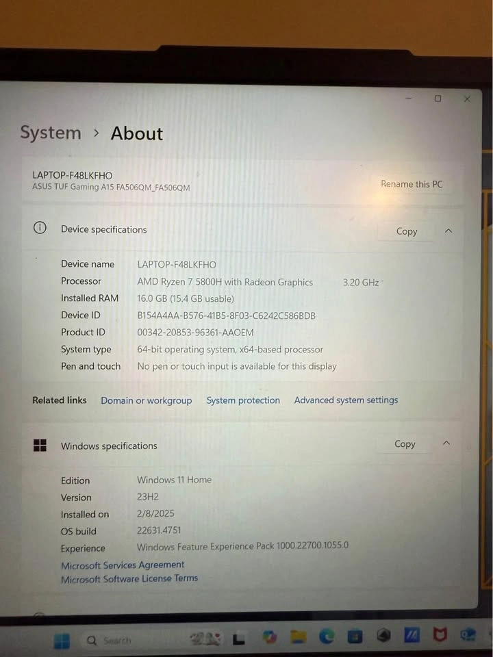ASUS TUF Gaming A15 Gaming Laptop – RTX 3060 / Ryzen 7 / 16GB RA - photo 2