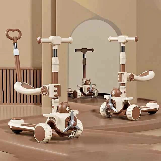 3 in 1 Kids Foldable Scooter LED wheels and platform