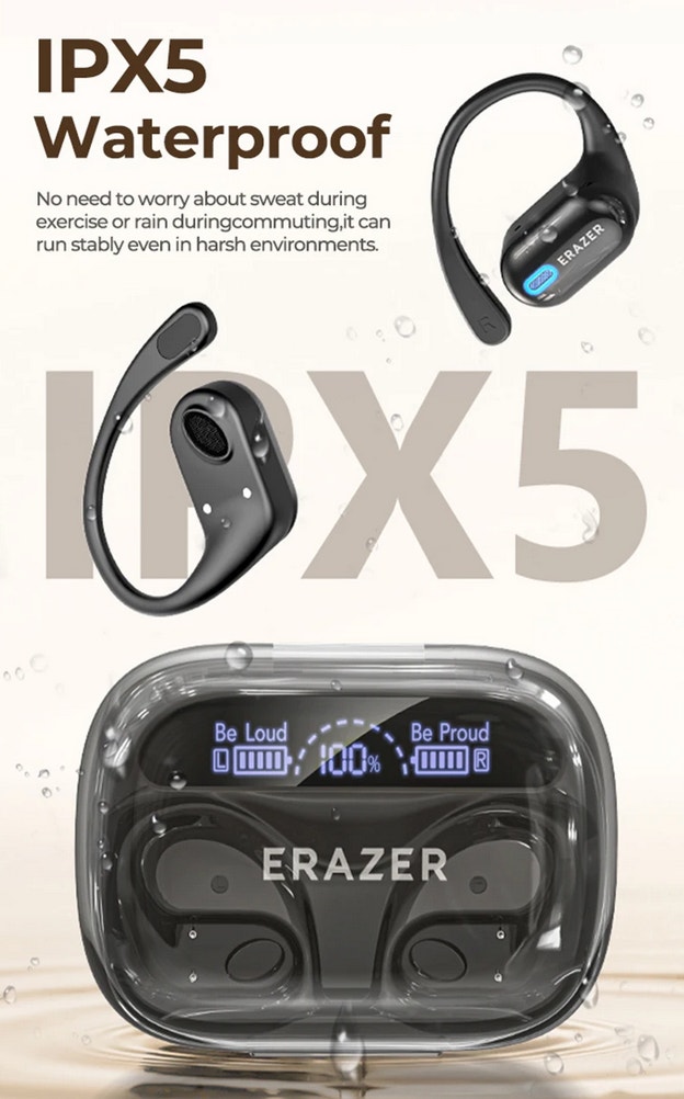 Lenovo ERAZER Wireless Earbuds – Huge Battery Case, LED Display - photo 2