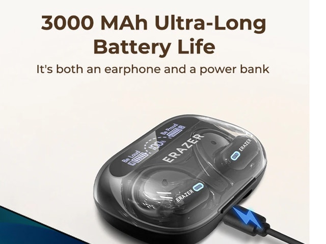 Lenovo ERAZER Wireless Earbuds – Huge Battery Case, LED Display - photo 3
