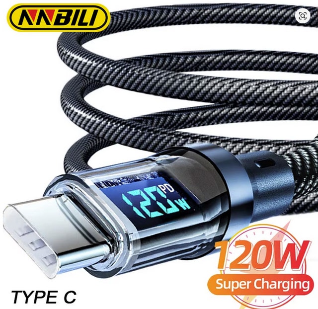 USB C 120W Charging Cables with LED Display - 2 Meter