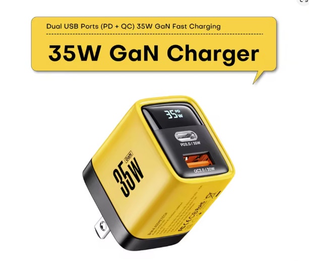 35W GaN Charger LED Display QC3.0 PD PPS USB-C