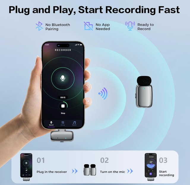 Wireless Microphone Mini Mic with Noise Reduction - photo 3