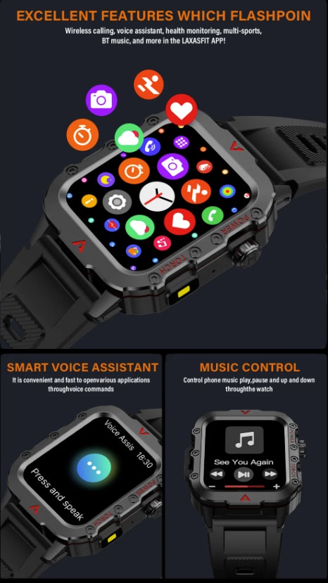 Men's Smart Watch LED Flashlight Outdoor Sports Smart Watch - photo 2