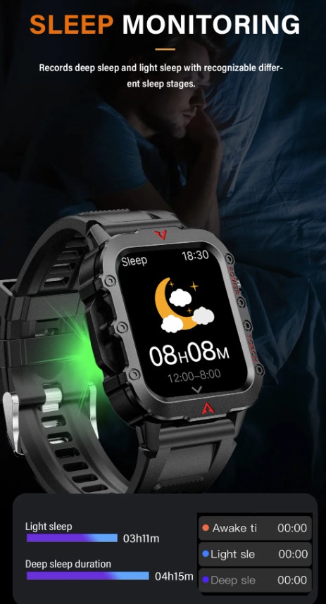 Men's Smart Watch LED Flashlight Outdoor Sports Smart Watch - photo 4
