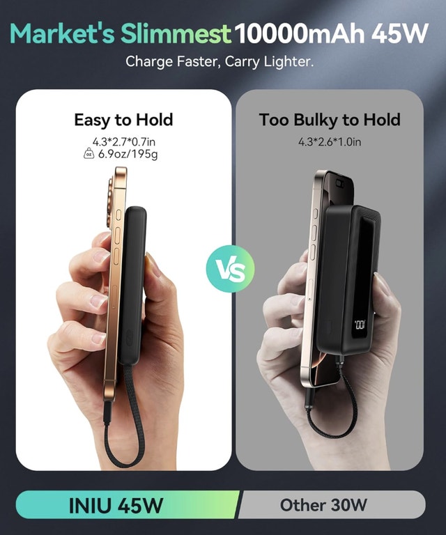 INIU 45W Portable Charger, 10000mAh Power Bank - photo 4