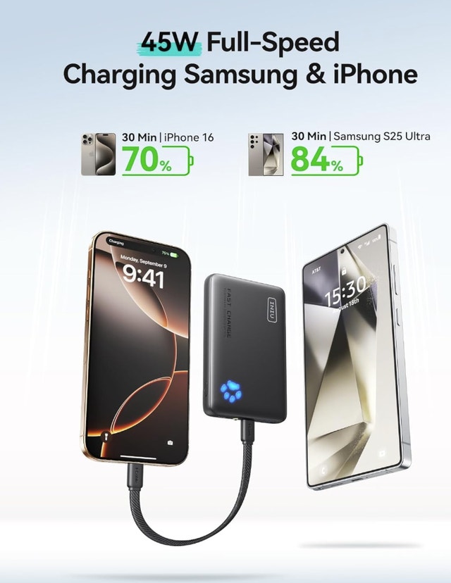 INIU Portable Charger 45W PD Fast Charging 10000mAh Power Bank - photo 3