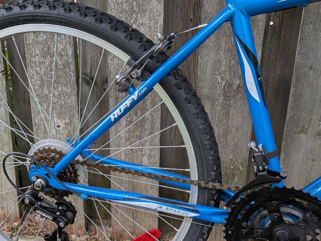 blue Huffy mountain bike, 26" wheels, size medium frame - photo 4