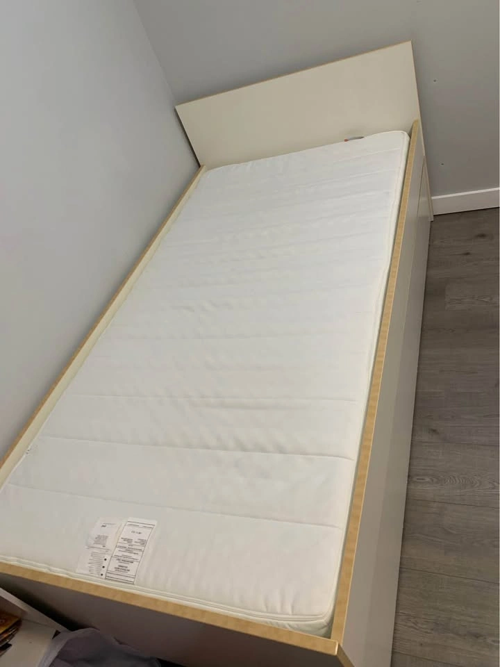 Ikea twin bed frame with pull out bed and Ikea twin mattress - photo 3