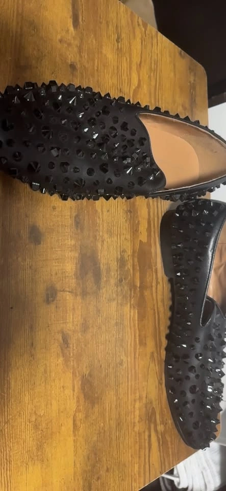 Black Studded Slip-On Shoes - photo 3