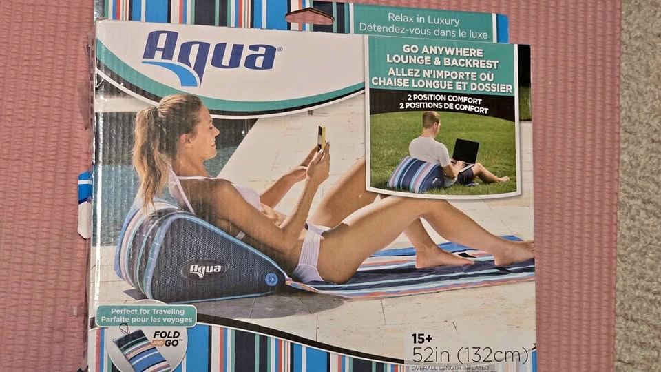 Aqua Go Anywhere 2-Position Wedge Mat & Chair, 52 x 20-in