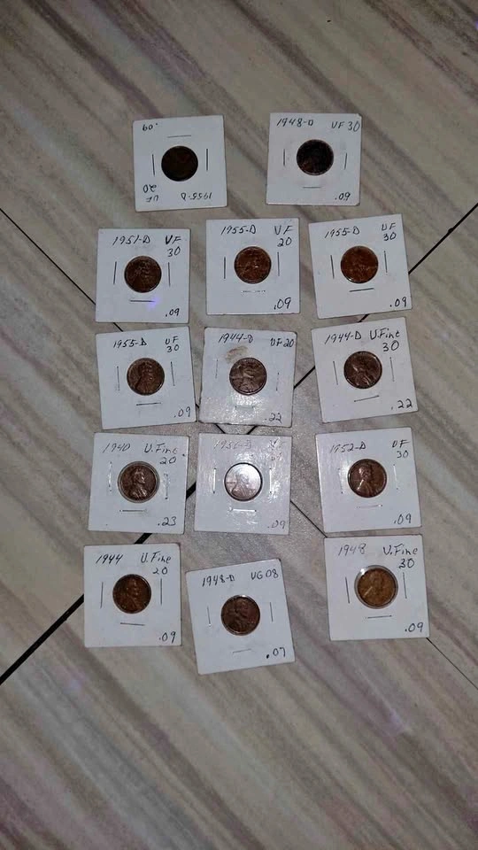 Vintage old coins