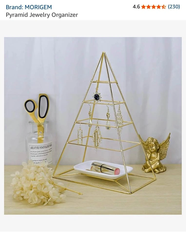 Pyramid Jewelry Organizer with Tray