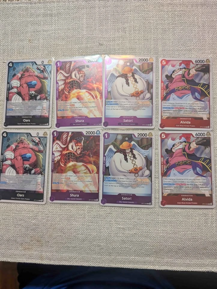 One Piece TCG OP05 Cards - Oars, Shura, Satori, Alvida