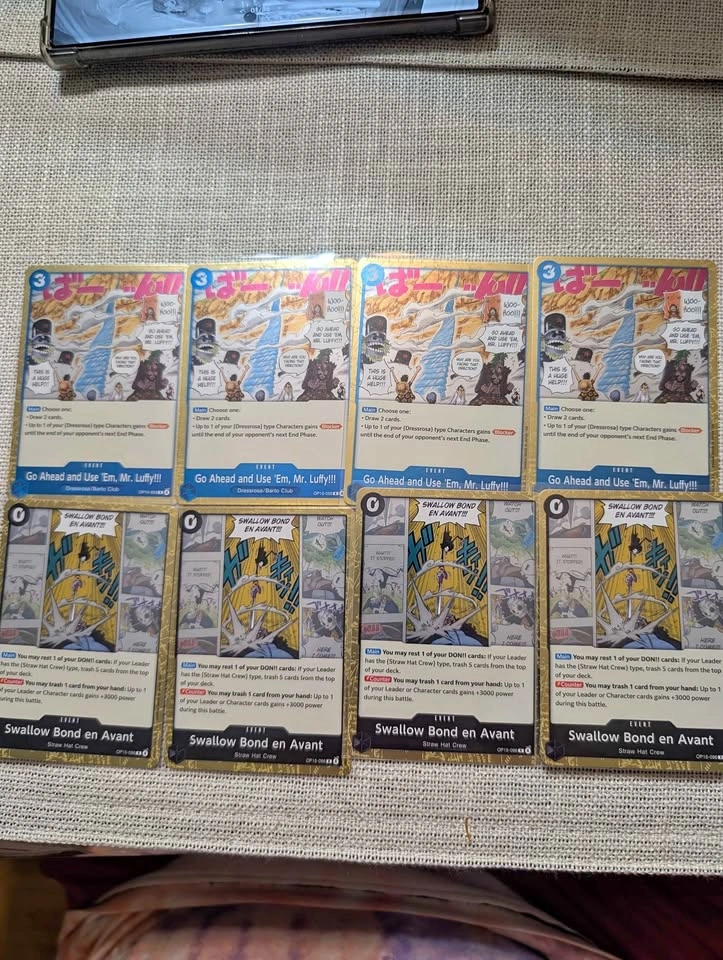 One Piece Card Game 8 Event Cards (Luffy & Swallow Bond)