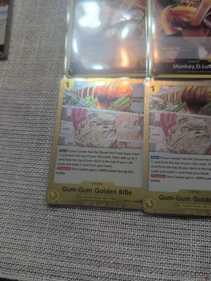 One Piece Card Game Luffy Leader & Gum-Gum Golden Rifle Set - photo 3