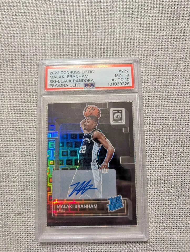 2022 Donruss Optic Malaki Branham Sig-Black Pandora Auto PSA 9/1