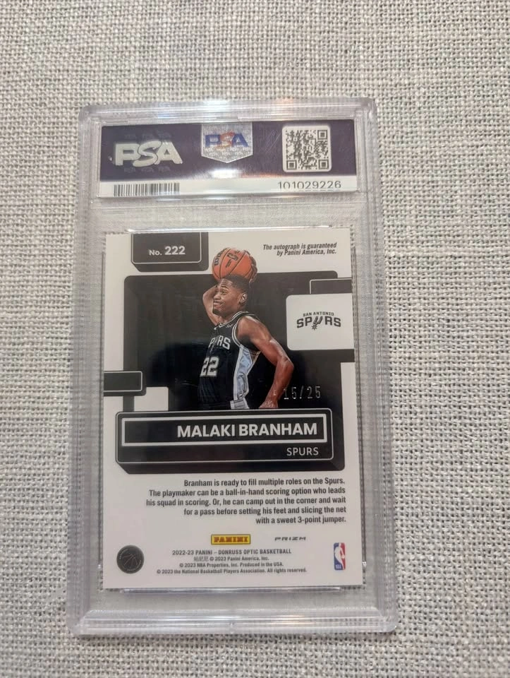 2022 Donruss Optic Malaki Branham Sig-Black Pandora Auto PSA 9/1 - photo 2
