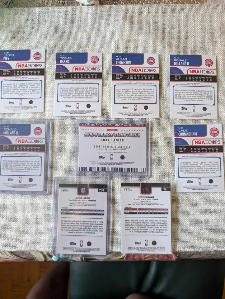 NBA Hoops Chrome Basketball Cards Lot Pistons Rookies Auto - photo 2