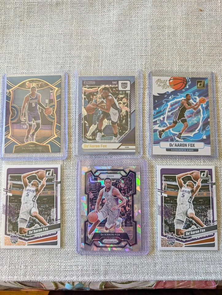 De'Aaron Fox Basketball Card Lot - Panini Select Donruss Prizm