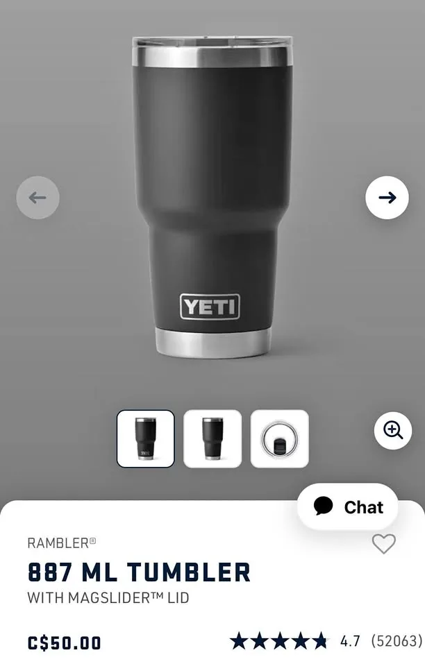 Black Yeti RAMBLER® 887 ML TUMBLER WITH MAGSLIDER™ LID thumbnail