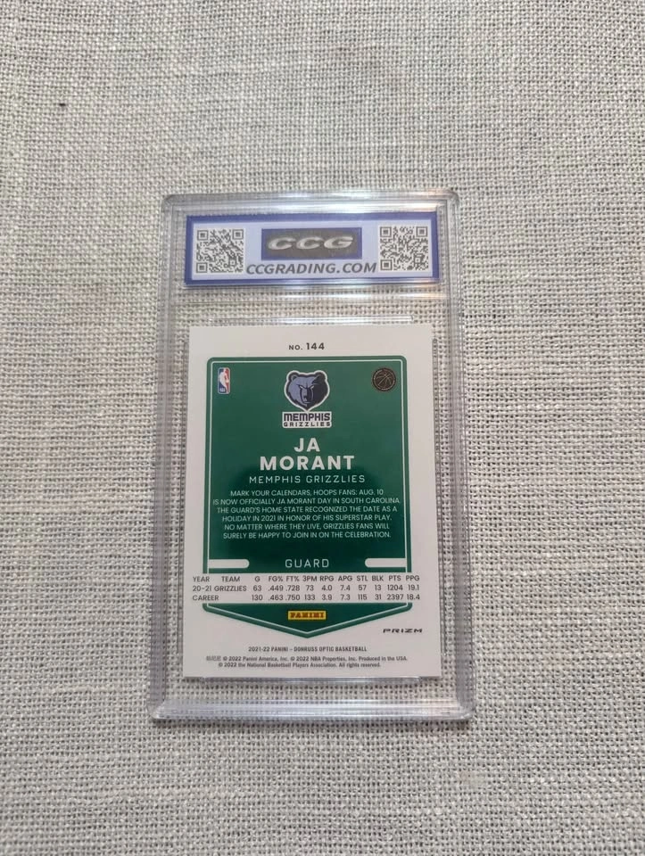 Ja Morant 2021-22 Panini Donruss Optic Prizm Silver Pulsar #144 - photo 2