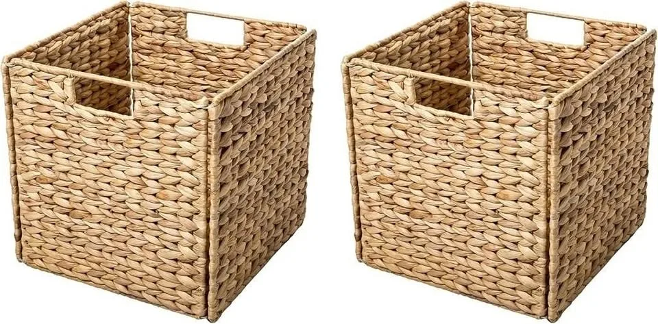 Hyacinth Storage Basket with Iron Wire Frame (Set of 2) thumbnail