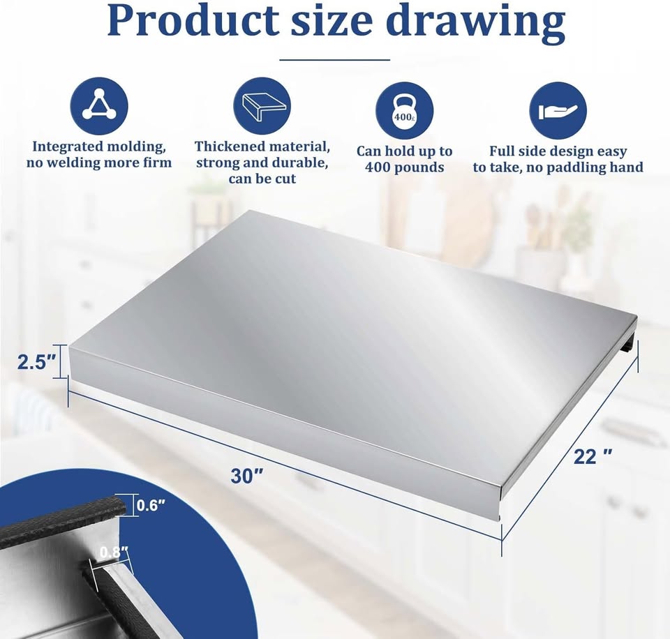 Stainless Steel Gas Stove Top Cover (30x22x2.75 Inch) - photo 2