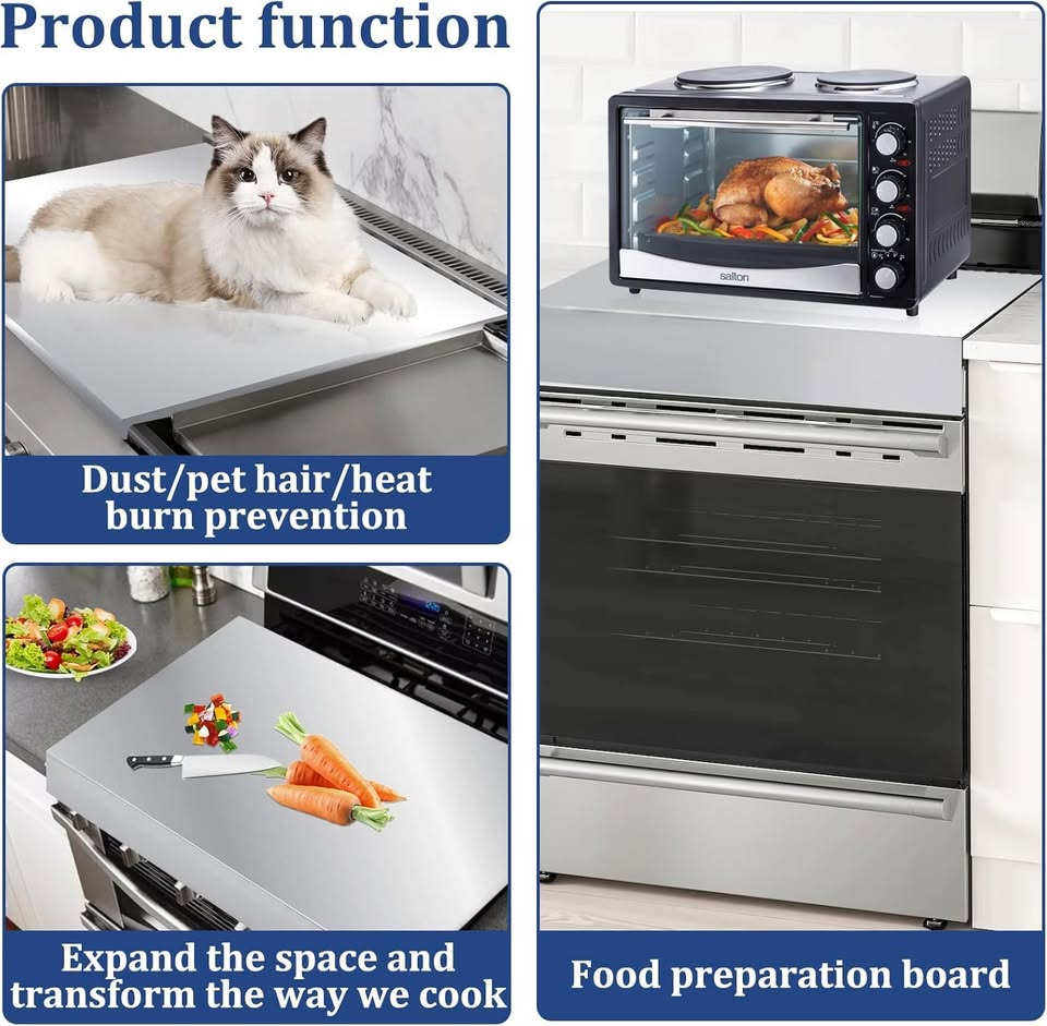 Stainless Steel Gas Stove Top Cover (30x22x2.75 Inch) - photo 3