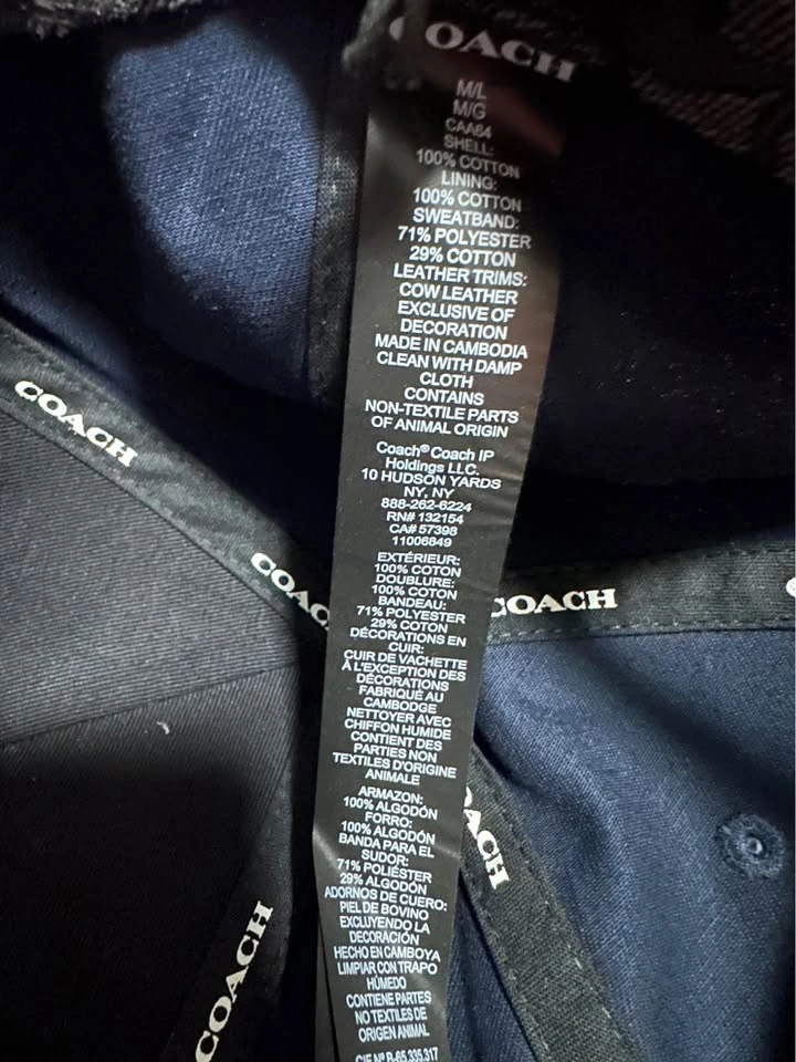 Coach Black New York Baseball Cap Leather Strap - photo 2
