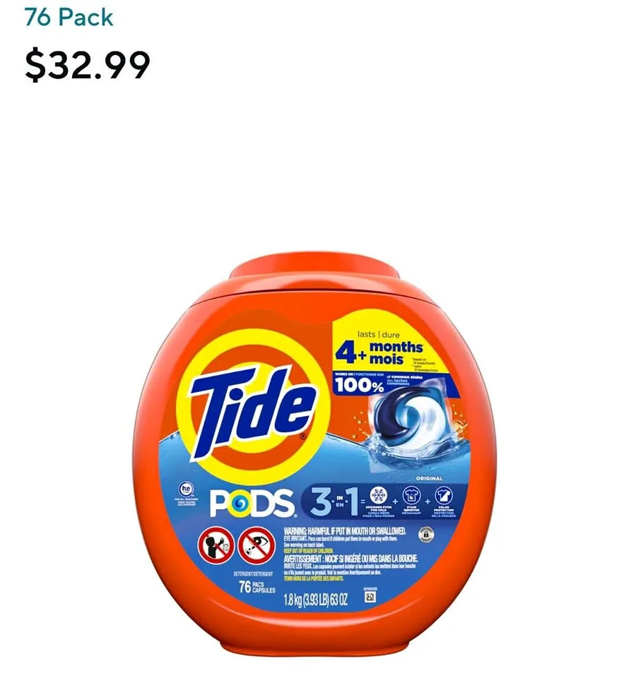 Tide PODS Liquid Laundry Detergent - Original - 76 Pack thumbnail