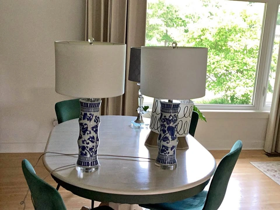 Set of blue ceramic Lamps