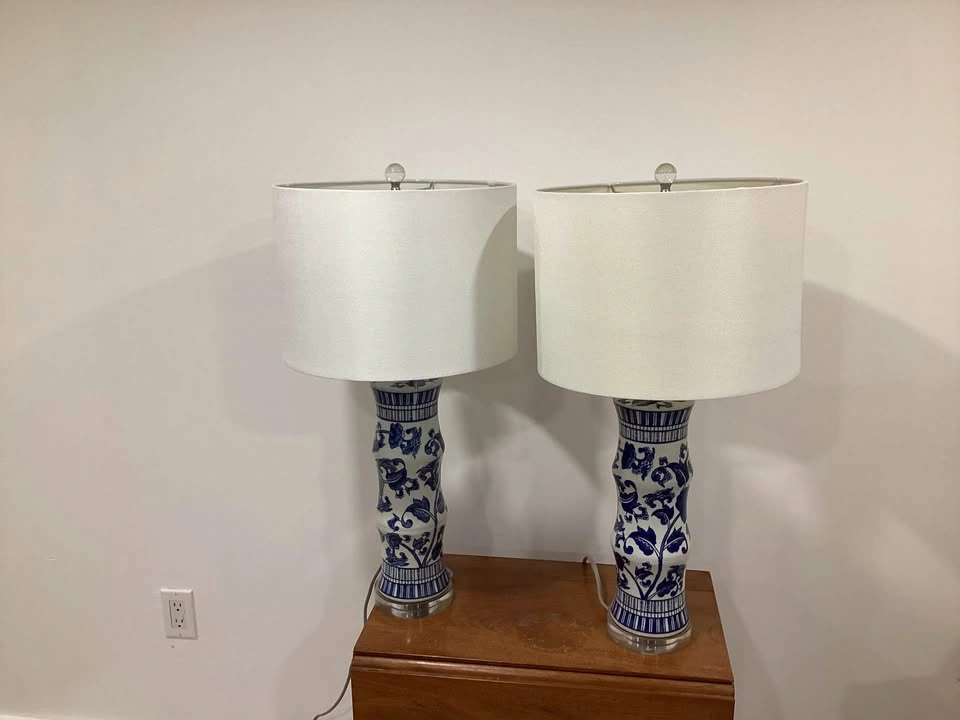 Set of blue ceramic Lamps - photo 4