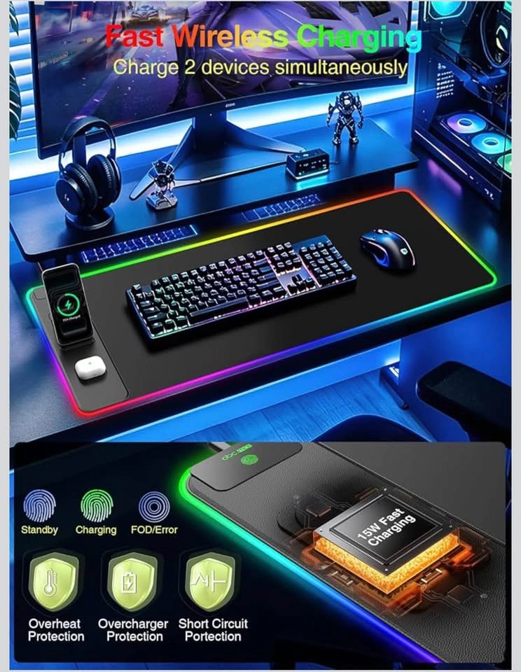 RGB Gaming Mouse Pad with Charging & Adapter (31.5"x15.8") - photo 5