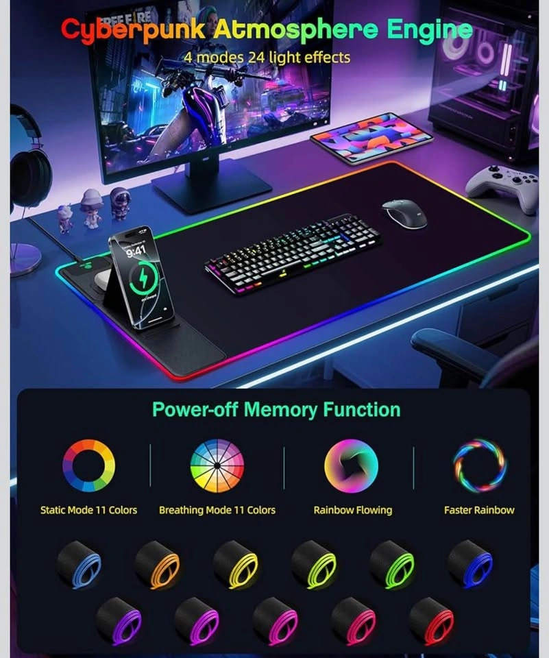 RGB Gaming Mouse Pad with Charging & No Adapter (31.5"x15.8") - photo 2