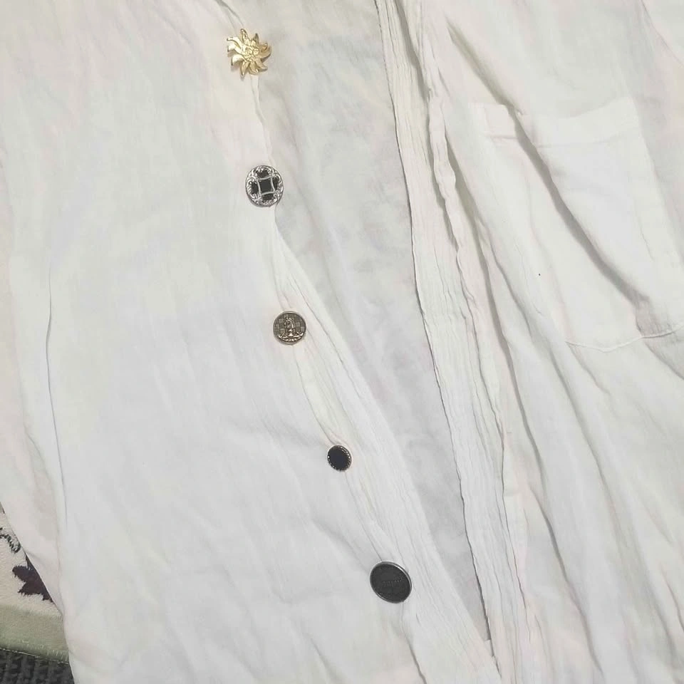 One of a Kind Sheer Celestial Button Up - photo 4
