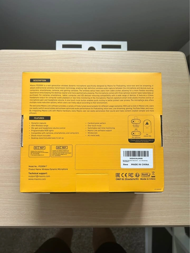 (BRAND NEW SEALED) Maono PD200W Wireless Dynamic Microphone - photo 4