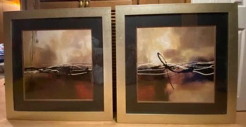 Set of 2 Symphony in Red & Khaki Framed Art Prints - photo 2