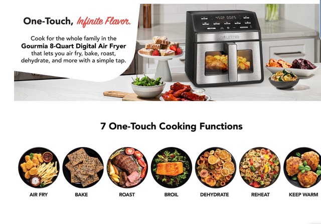 Large Gourmia 7.57 L (8 qt.) Digital Air Fryer - photo 3
