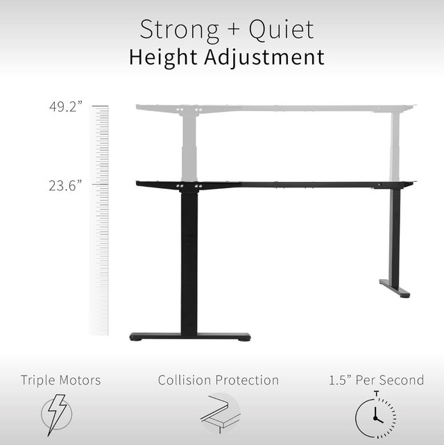 New VIVO Electric Adjustable Corner Sit Stand Desk Frame - photo 2