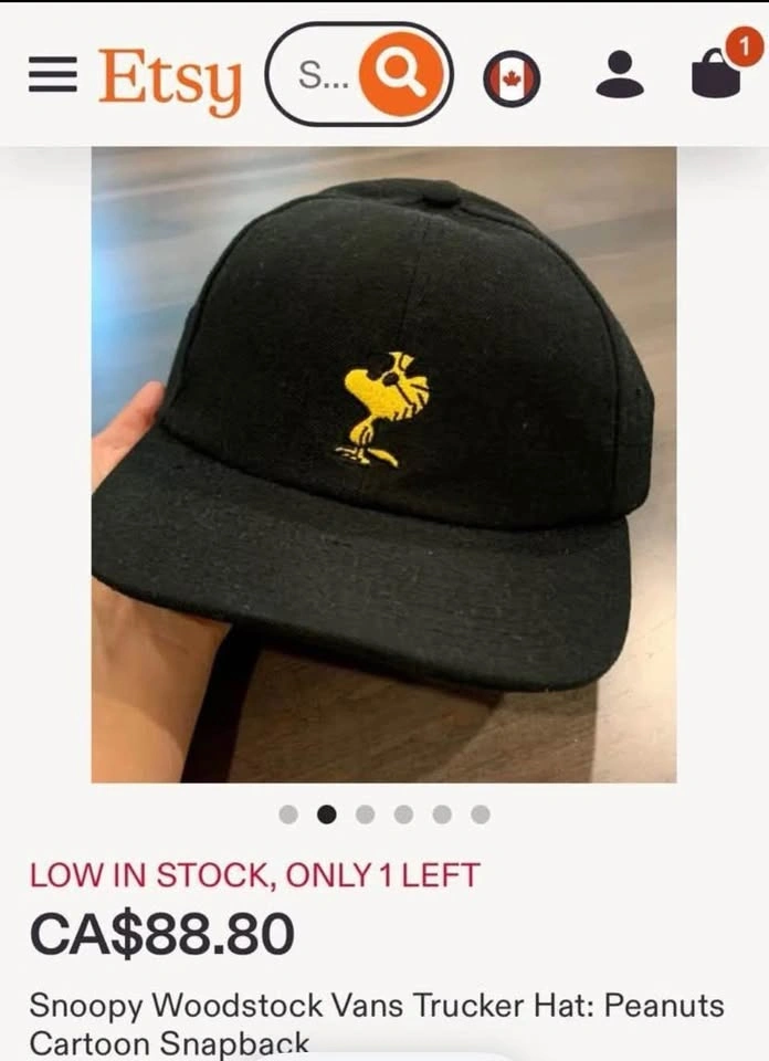 Vans x Peanuts Woodstock Cap - Black (2017) - photo 4