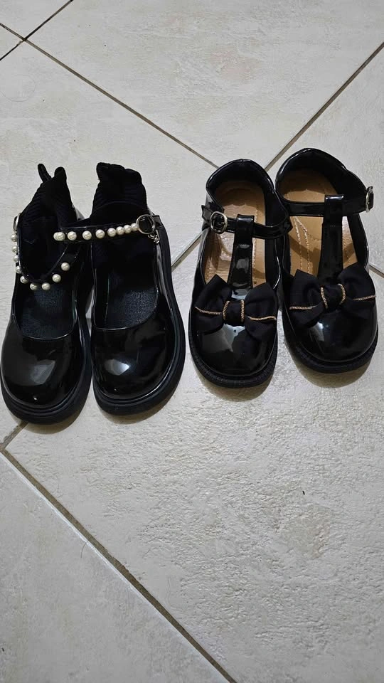 Girls Black Patent Mary Jane Shoes - 2 Pairs
