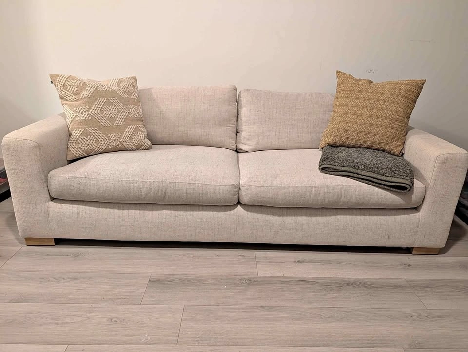 Urban Barn Modern Light Beige Woven Sofa