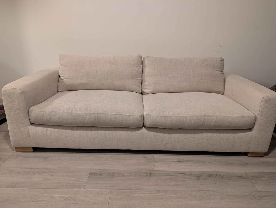Urban Barn Modern Light Beige Woven Sofa - photo 2