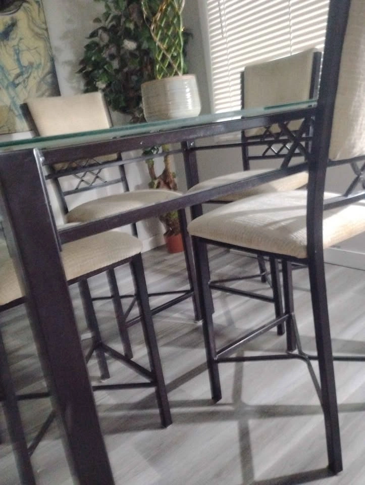 Glass Top Dining Table with 4 Chairs - photo 5